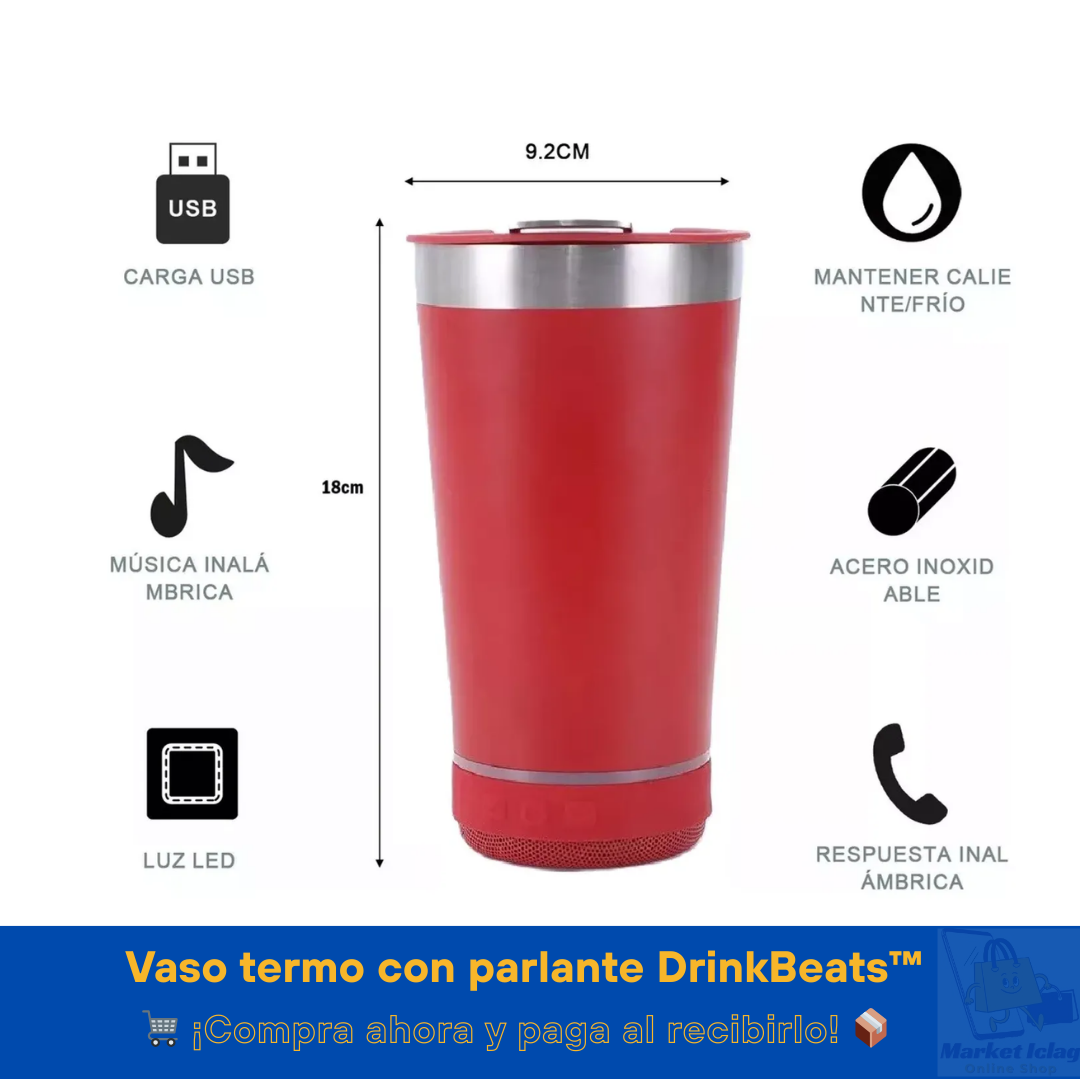 Vaso termo con parlante DrinkBeats™