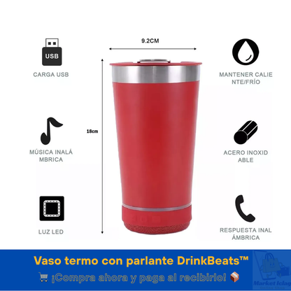 Vaso termo con parlante DrinkBeats™